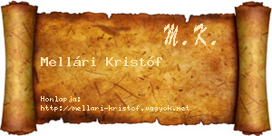 Mellári Kristóf névjegykártya